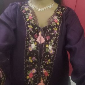 Embroidery Kurta Sets Purple