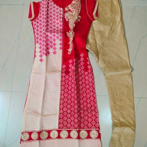 Golden Red Colour Kurta Set