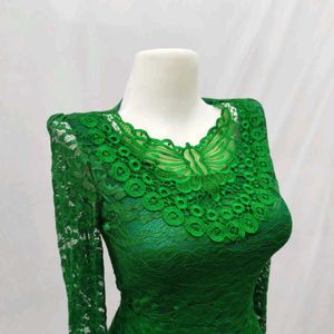 Korean Green Butterfly Patterned Top