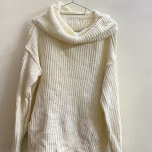 White Stylist Off Shoulder Sweater