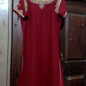 marron And Gray Coloured Eithinic Salwar Suit