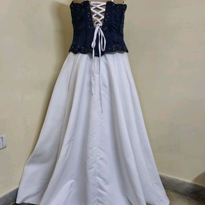 White And Blue Gown