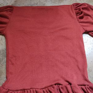 Brown Peplum Crop Top "NEW"