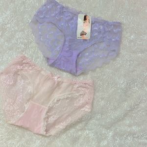 Two Net Panties Lavender And Baby Pink