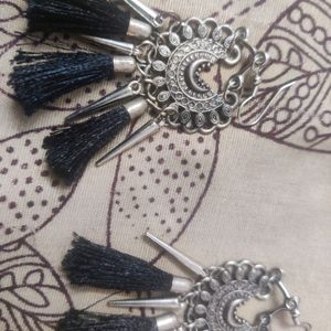 Black One Piece And Oxidised Ear Rings Combo