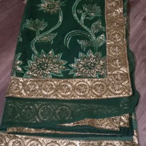 Grand Dark Green Shade Saree