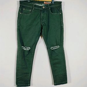 Men's Green Casual Jeans