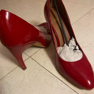 Red 6 Inches Pencil Heels