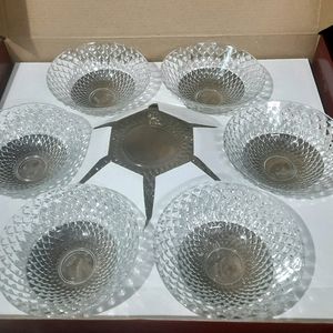 🔥PRICE DROP🔥Glass Bowl Pudding And Kheer 7pc Set