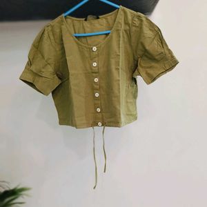 Olive Crop Top