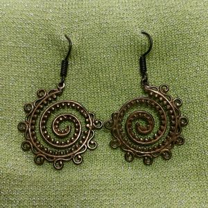 Golden oxidised earrings