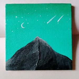 3 Landscape Hand-painted Canvas Board Painting