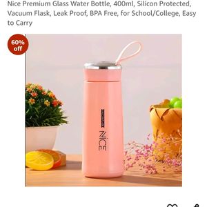 Nice Premium Glass Water Bottle, 400ml