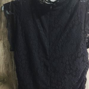 Black Neck Party Wear Top