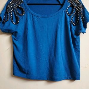 Blue Top With Beautiful Sleeves