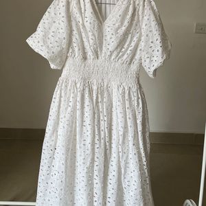 Cotton Broderie White Maxi Dress