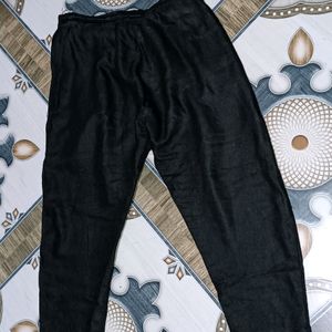 Black Cotton Pant For Kurti With Pockets