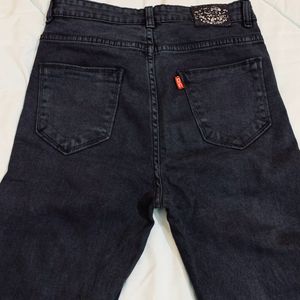 Straight Fit Charcoal Black Jeans For Women