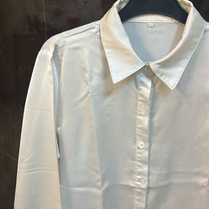 White Satin Finish Shirt