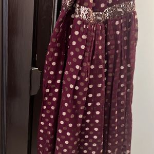 Beautiful Designer Heavy Work Polka Dotted Sharara