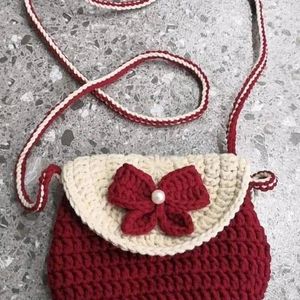 Crochet Bow Pouch Bag 🎀