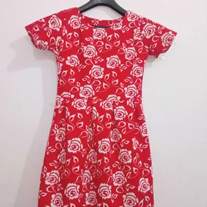 Red Midi Balloon Dress