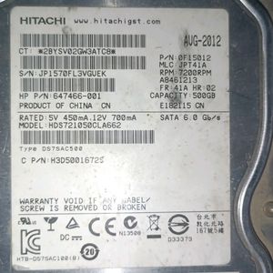 HITACHI 500 GB  HARDDISK