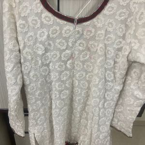 White fully embroidered top With Palazoo