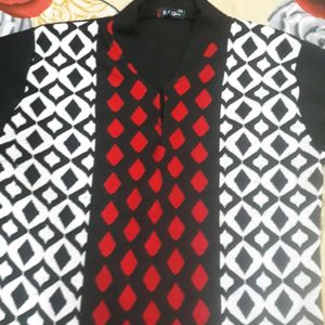 New Black White And Red Colour Ki Kurti