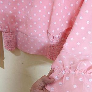 Pink Bell Sleeves Tunic For Girls/Women