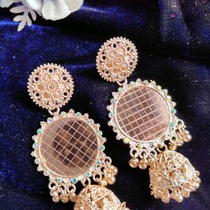 Ethnic Earrings Rose Gold Jhumka