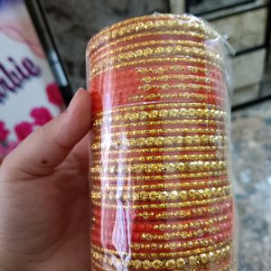 Red Heavy Bangles Set