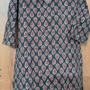 Coffee Brown Ajrakh Print Kurta