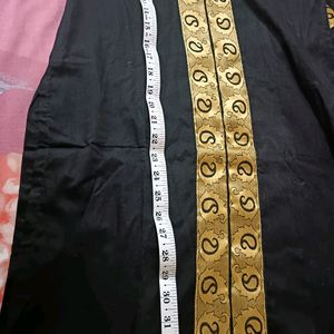 Kurti Black Golden Border