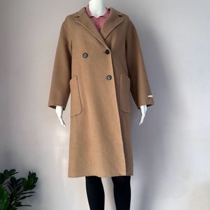 Beige Soft Wool Overcoat