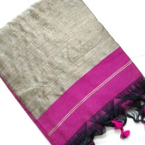 Soft Khadi Saree Pink