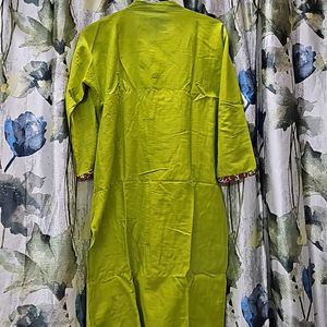 Leaf Green Cotton Kurta