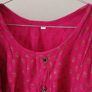 Pink Kurta For Regular And Festive Wear