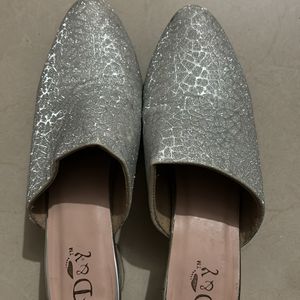 Party Wear Silver Glitter Sandals