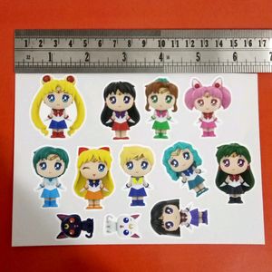 12 Sailor Moon Chibi Stickers (1 Sheet )