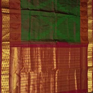 Green And Maroon Silk Saree