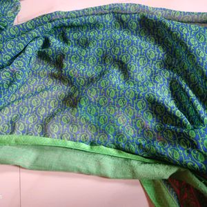 Blue Pink Green All Colours Mix Saree