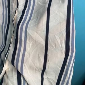 Women’s White Blue Striped Tee