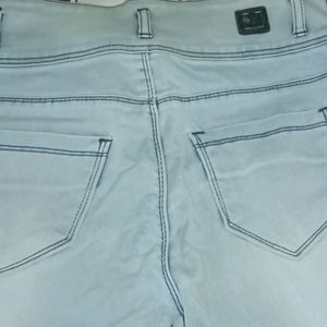 nBlue Colour Skinny Jeans With Side Pattern For Wo