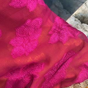 Magenta And Yellow Saree