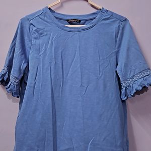 Frilled Pure Cotton Sleeves Top