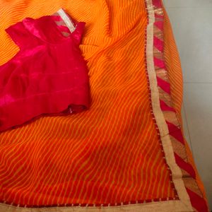 Leheriya Goota Work Saree