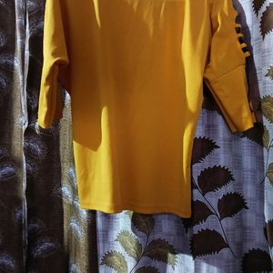 Yellow Top With Black Print