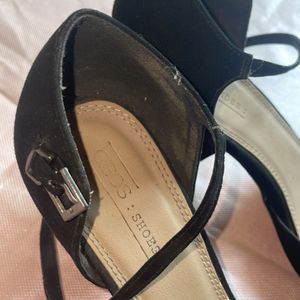 Black Block Heels Front Closed