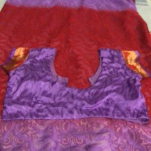 Lavender And Maroon Saree